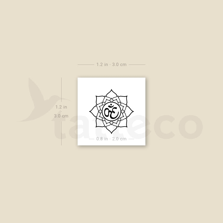 Om Mandala Temporary Tattoo - Set of 3