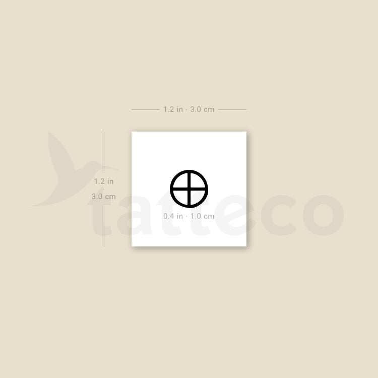 Earth Planet Symbol Temporary Tattoo - Set of 3