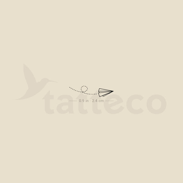Small Flying Paper Plane Temporary Tattoo - Set of 3