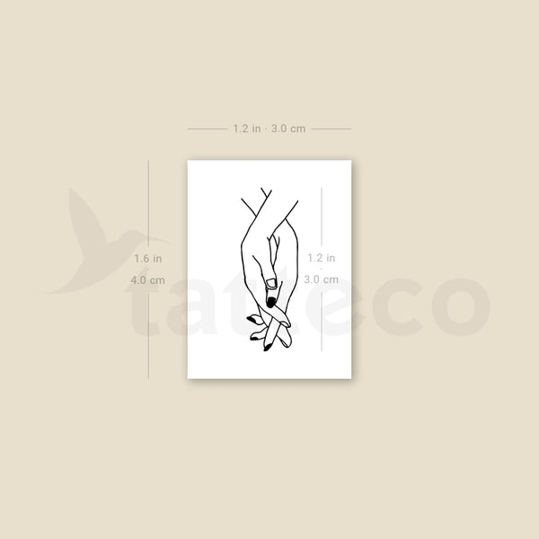 Holding Hands Temporary Tattoo - Set of 3