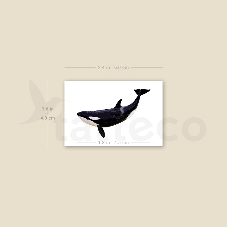 Killer Whale Temporary Tattoo - Set of 3