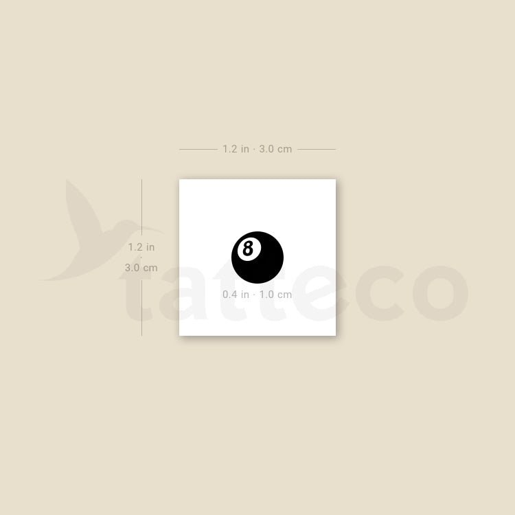 Eight Ball Temporary Tattoo - Set of 3