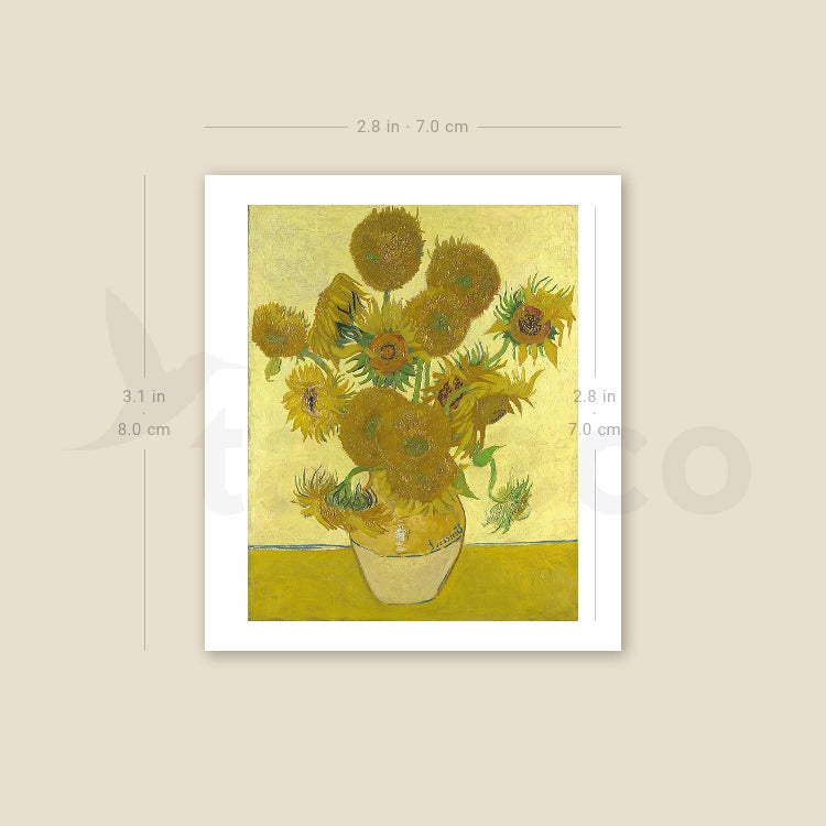 Van Gogh's Sunflowers Temporary Tattoo - Set of 3
