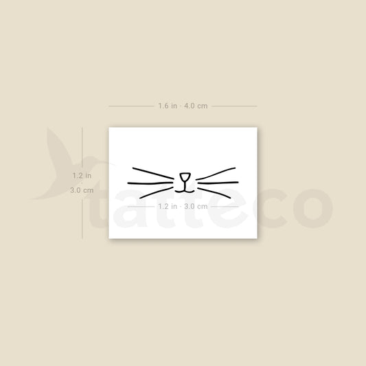 Minimalist Cat Whiskers Temporary Tattoo - Set of 3