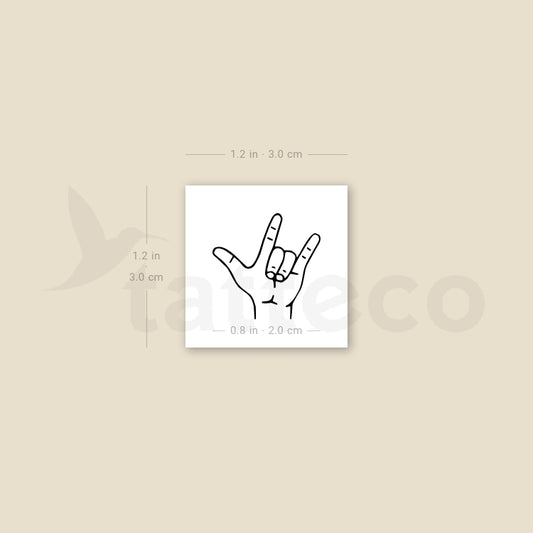 I Love You Sign Language Gesture Temporary Tattoo for Weddings - Set of 100