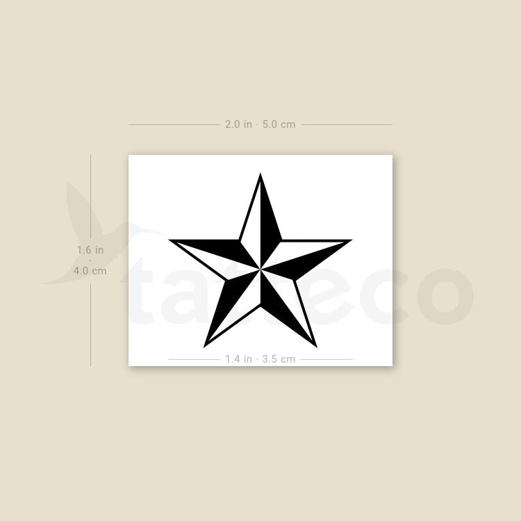 Nautical Star Temporary Tattoo - Set of 3
