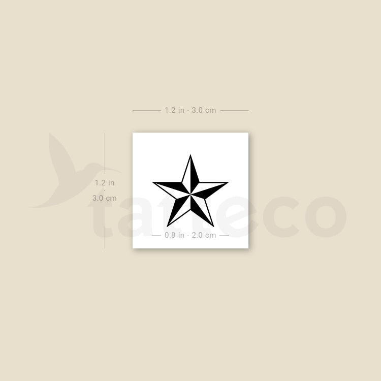 Small Nautical Star Temporary Tattoo - Set of 3