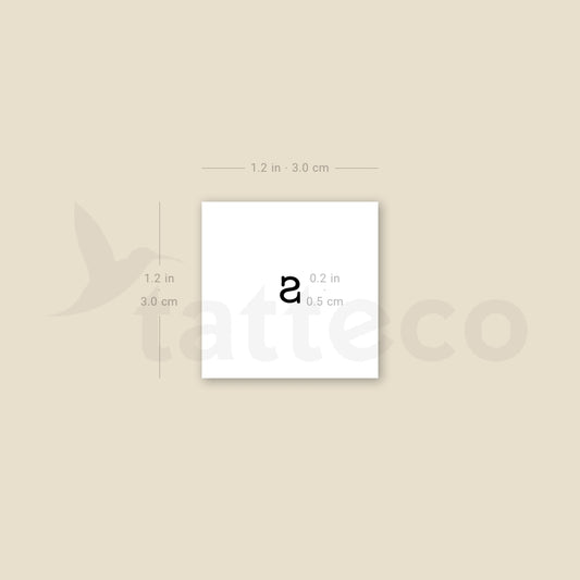 S Lowercase Typewriter Letter Temporary Tattoo - Set of 3