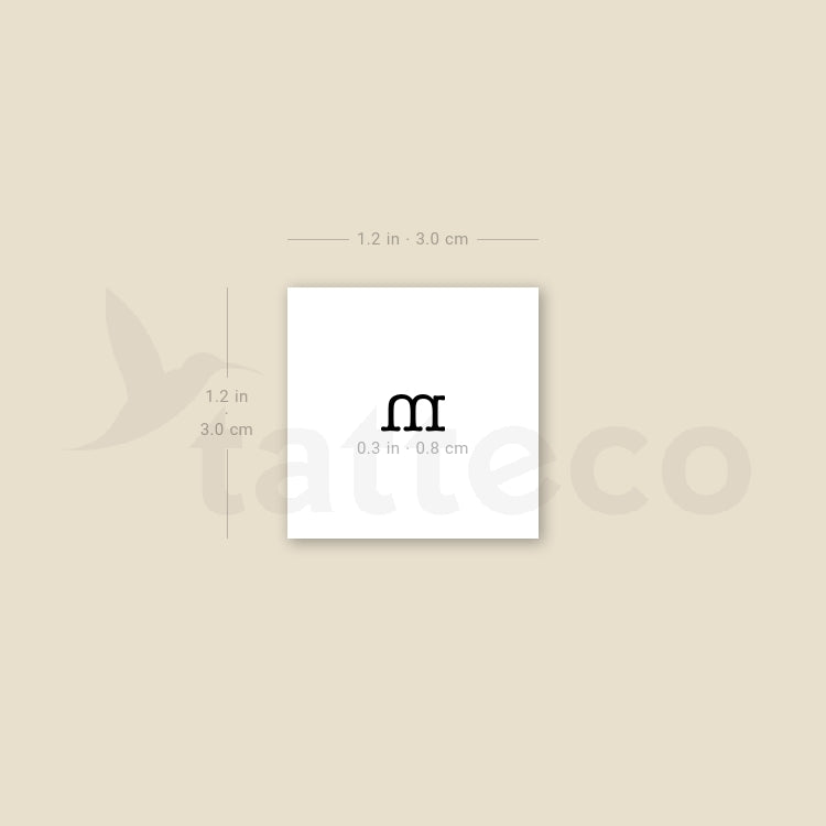 M Lowercase Typewriter Letter Temporary Tattoo - Set of 3
