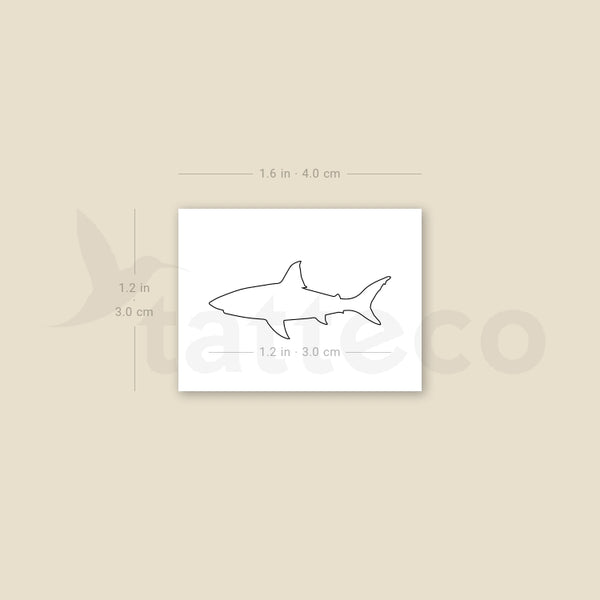 Small Fine Line Shark Temporary Tattoo - Set of 3