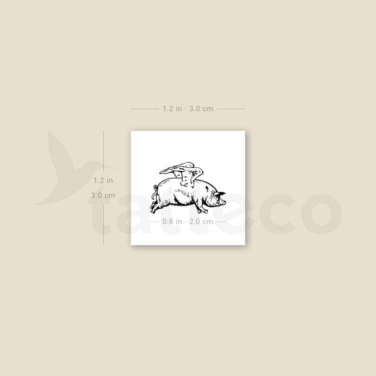 Flying Pig Temporary Tattoo - Set of 3