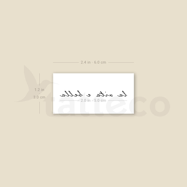 La Vita E Bella Temporary Tattoo - Set of 3