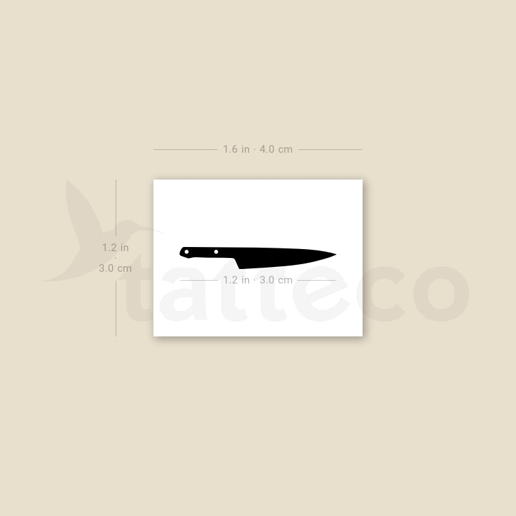 Black Knife Temporary Tattoo - Set of 3