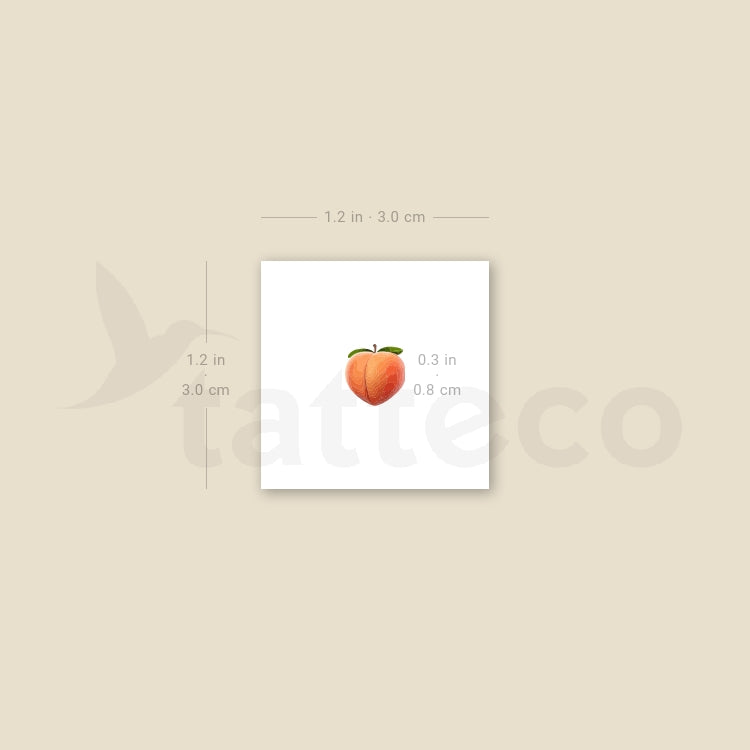 Peach Temporary Tattoo - Set of 3