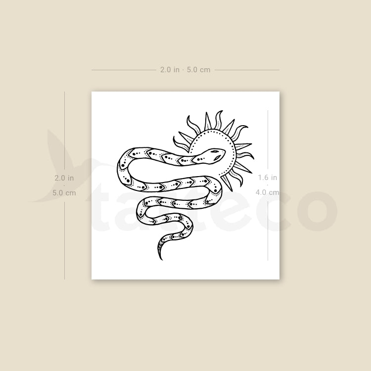Tatuaje temporal de serpiente solar de Tukoi (juego de 3)