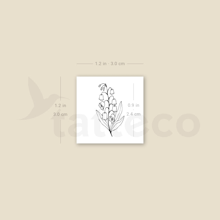 Little Lily Of The Valley Temporary Tattoo - Set of 3