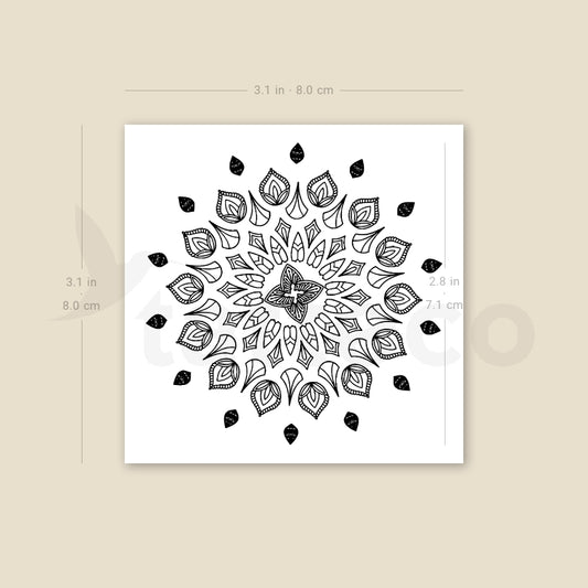Tatuaje temporal de mandala - Juego de 3
