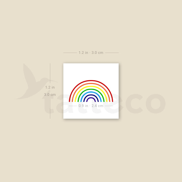 Minimalist Color Rainbow Temporary Tattoo - Set of 3