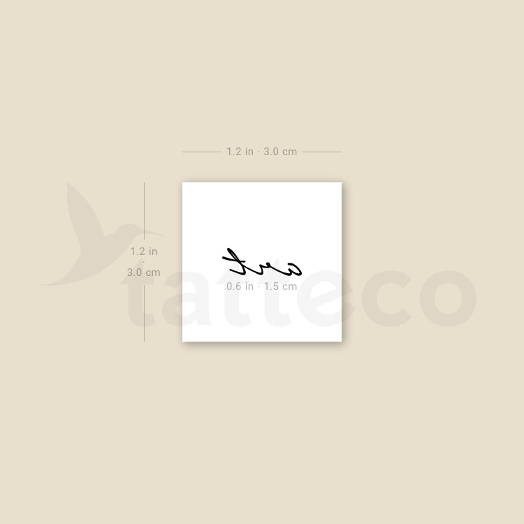 Handwritten Font Art Temporary Tattoo - Set of 3