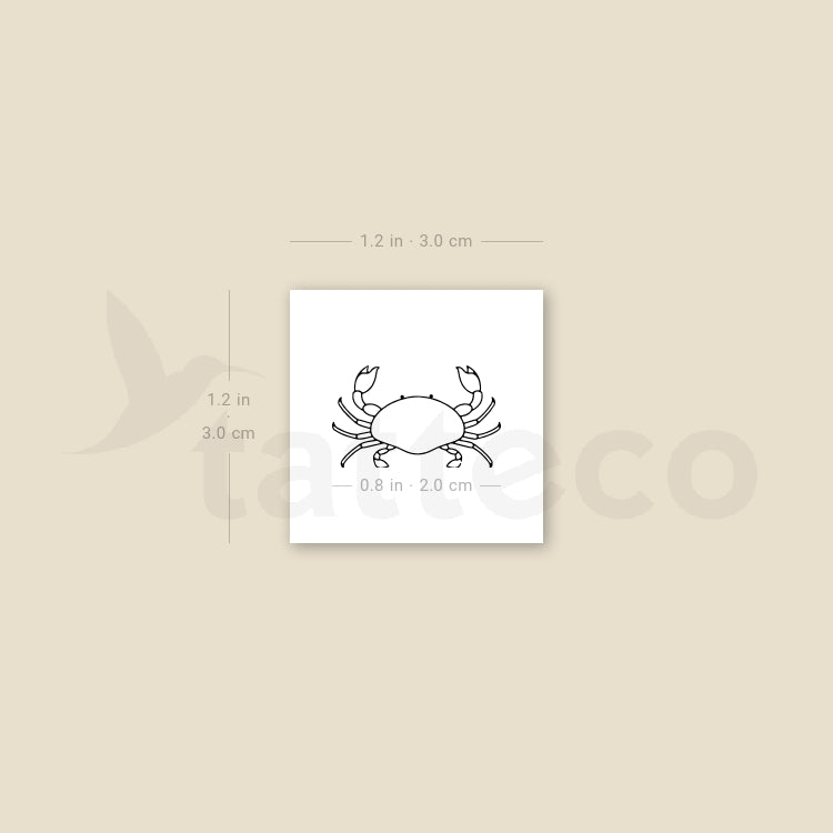 Fine Line Crab Temporary Tattoo - Set of 3
