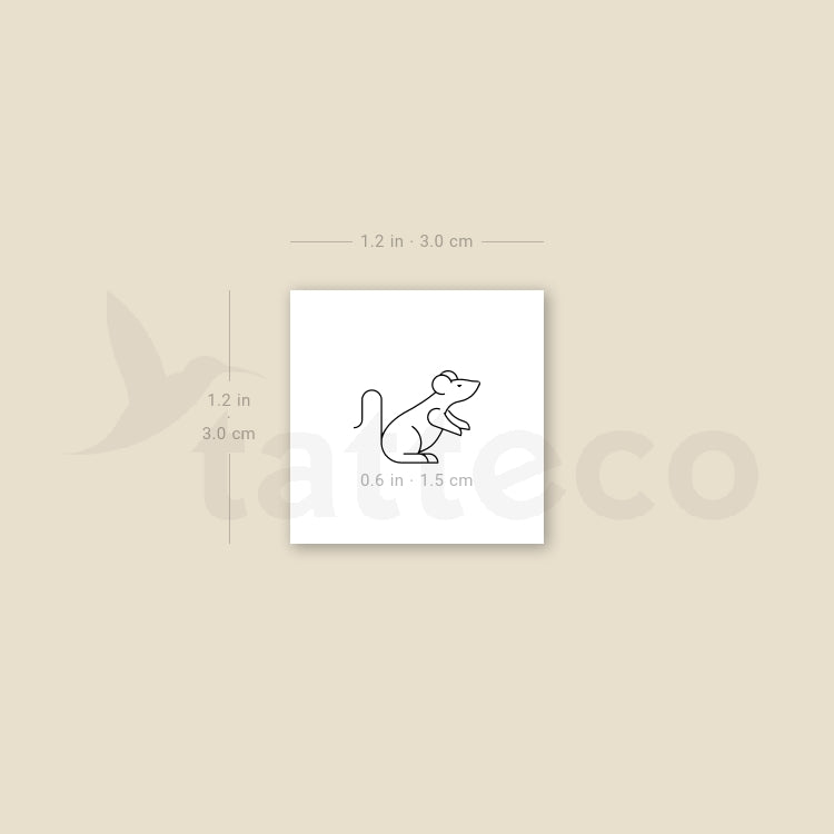 Rat Temporary Tattoo - Set of 3