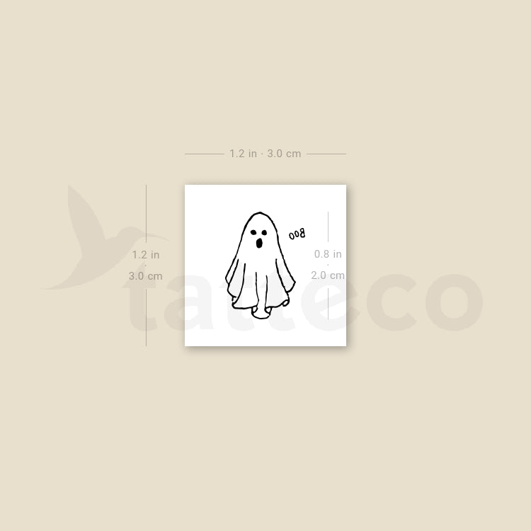 Boo Ghost Temporary Tattoo - Set of 3