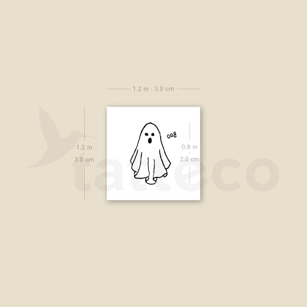 Boo Ghost Temporary Tattoo - Set of 3