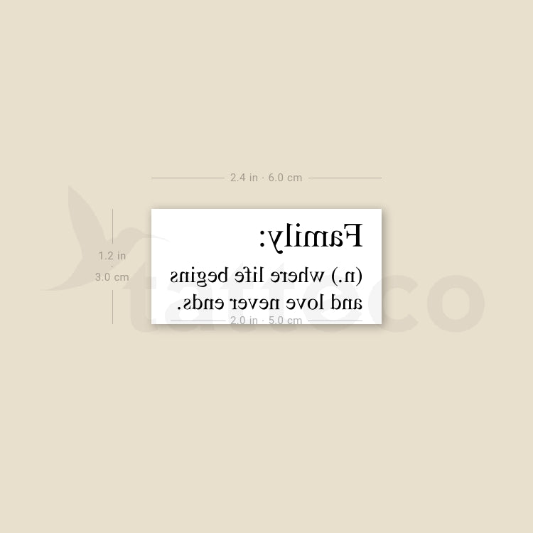 Family Description Temporary Tattoo - Set of 3