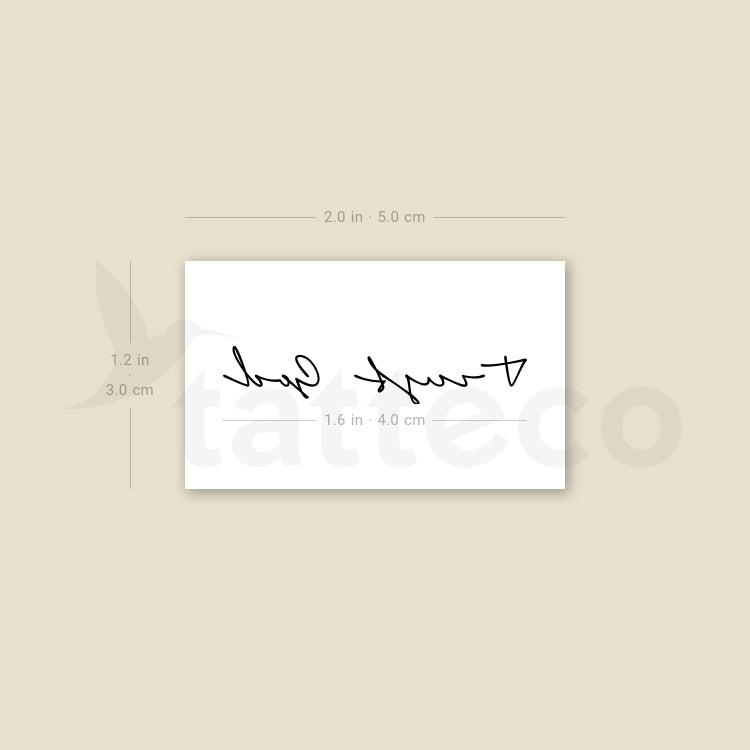 Tatuaje temporal "Confía en Dios" con fuente manuscrita - Juego de 3
