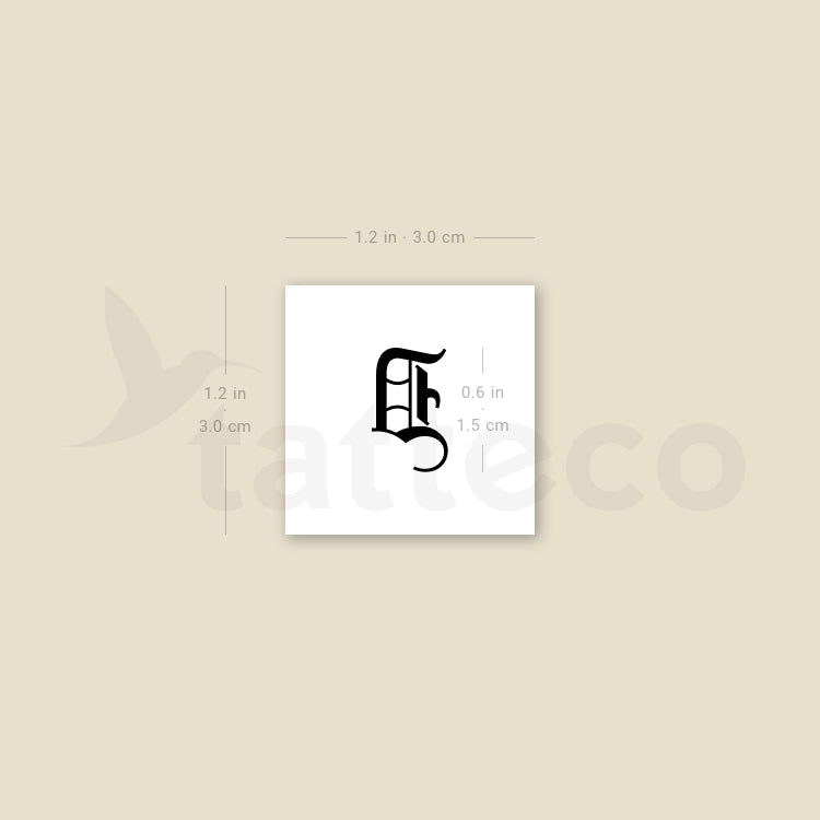 Gothic D Letter Temporary Tattoo- Set of 3