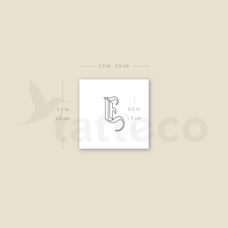 Old English I Letter Temporary Tattoo - Set of 3