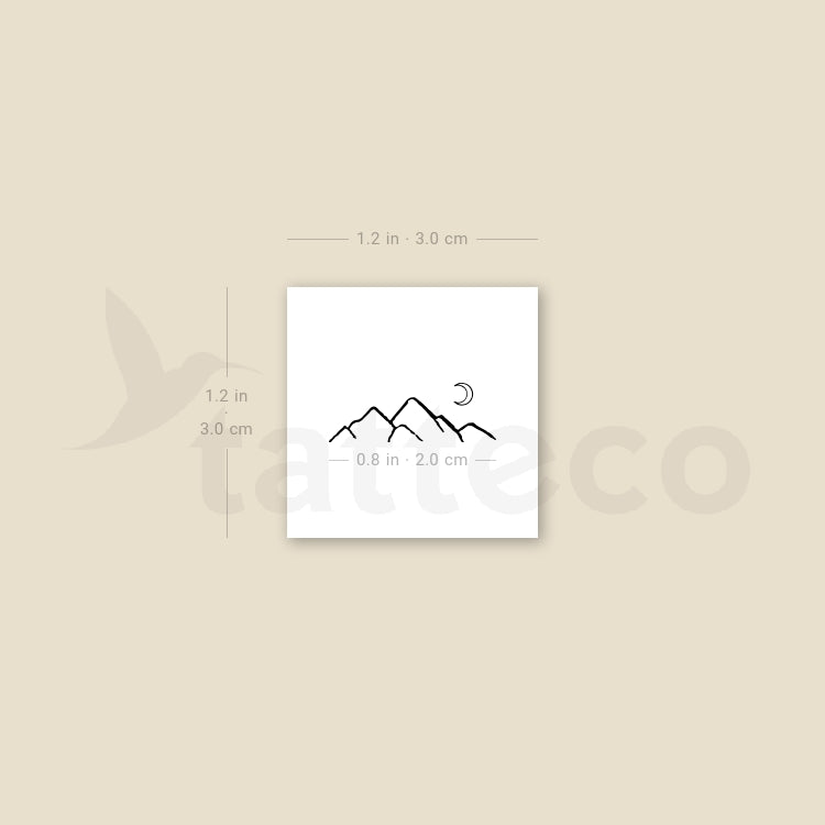 Small Mountain Range Temporary Tattoo - Set of 3