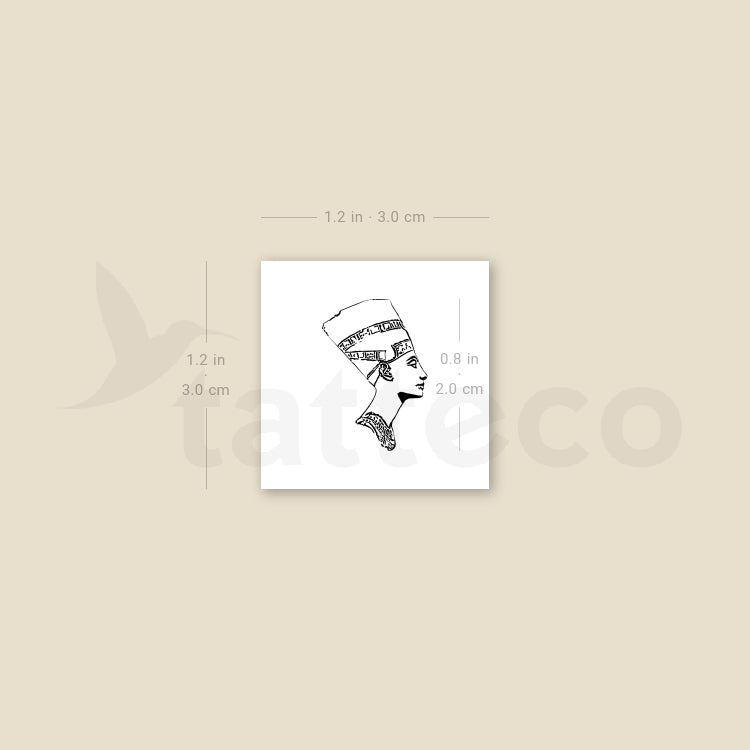 Small Nefertiti Temporary Tattoo - Set of 3