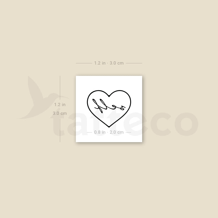 Minimalist Self-Love Heart Temporary Tattoo - Set of 3