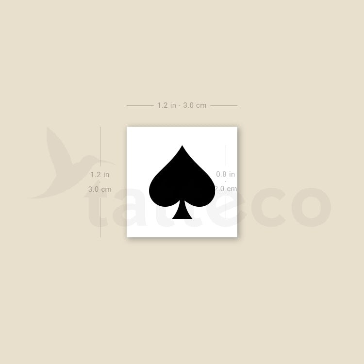 Spade Temporary Tattoo - Set of 3