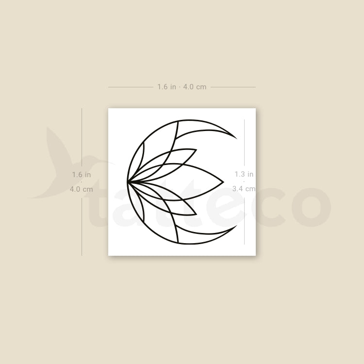 Lotus Moon Temporary Tattoo - Set of 3