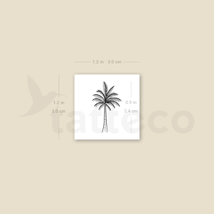 Fine Line Palm Tree Temporary Tattoo - Set of 3