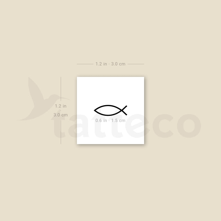Jesus Fish Temporary Tattoo - Set of 3