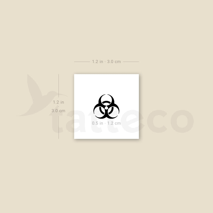 Biological Hazard Temporary Tattoo - Set of 3
