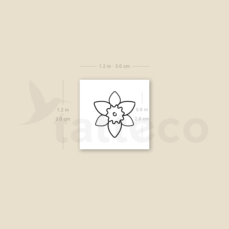 Narcissus Flower Temporary Tattoo - Set of 3