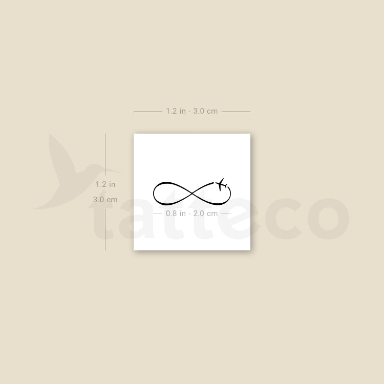 Tatuaje temporal del símbolo del avión infinito (juego de 3)