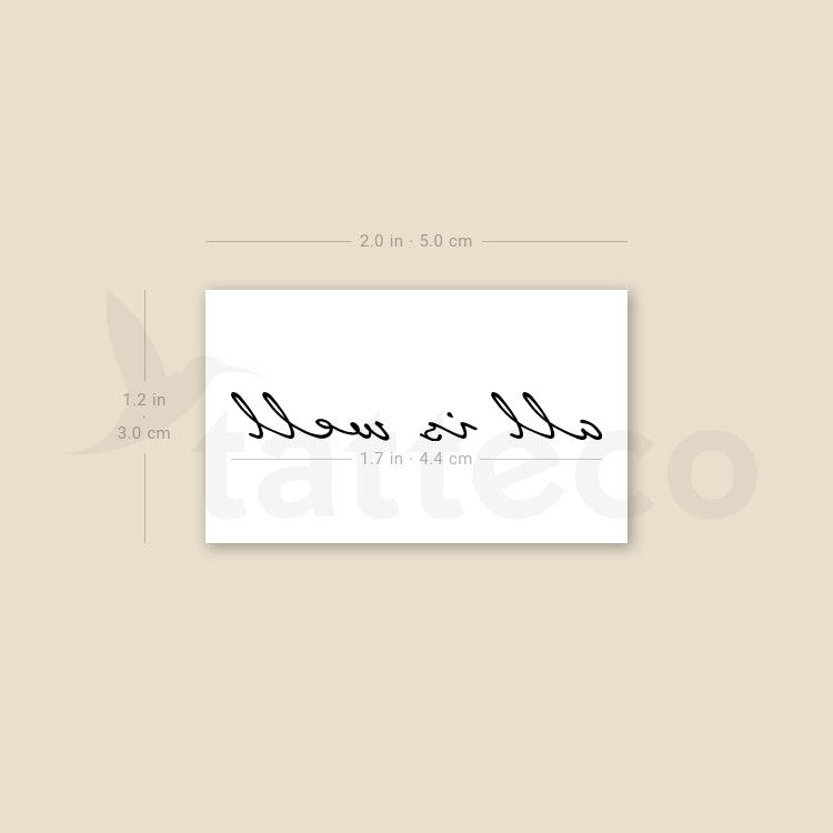 All Is Well Temporary Tattoo - Set of 3