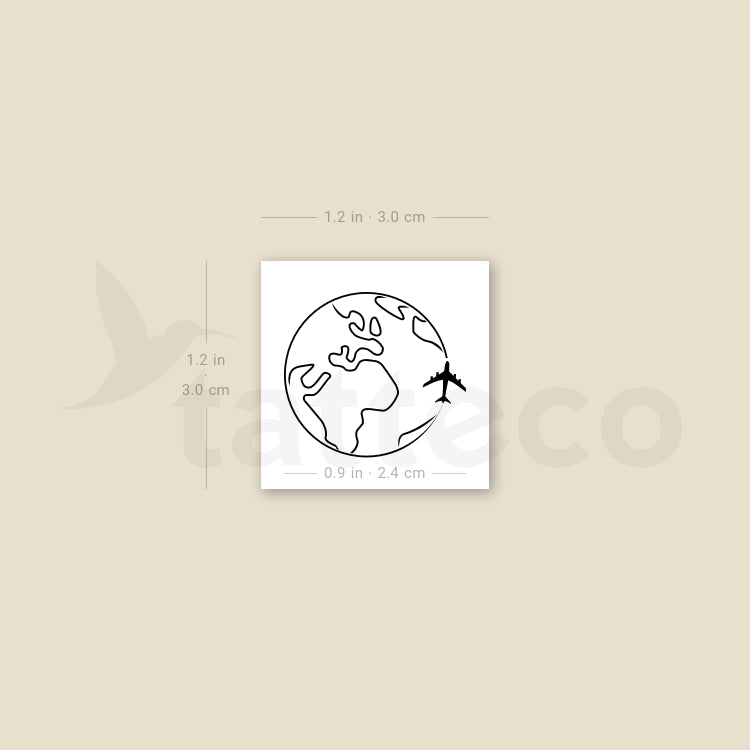 World Traveler Temporary Tattoo - Set of 3