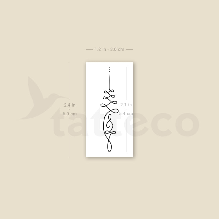 Meditative Unalome Temporary Tattoo - Set of 3
