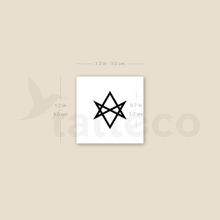Small Unicursal Hexagram Temporary Tattoo - Set of 3