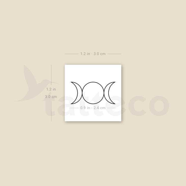 Triple Moon Temporary Tattoo - Set of 3