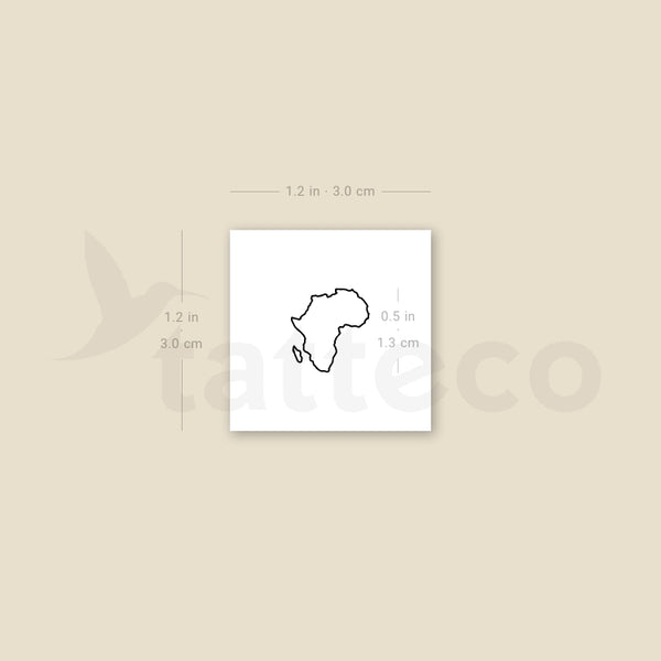 Little Africa Map Temporary Tattoo - Set of 3