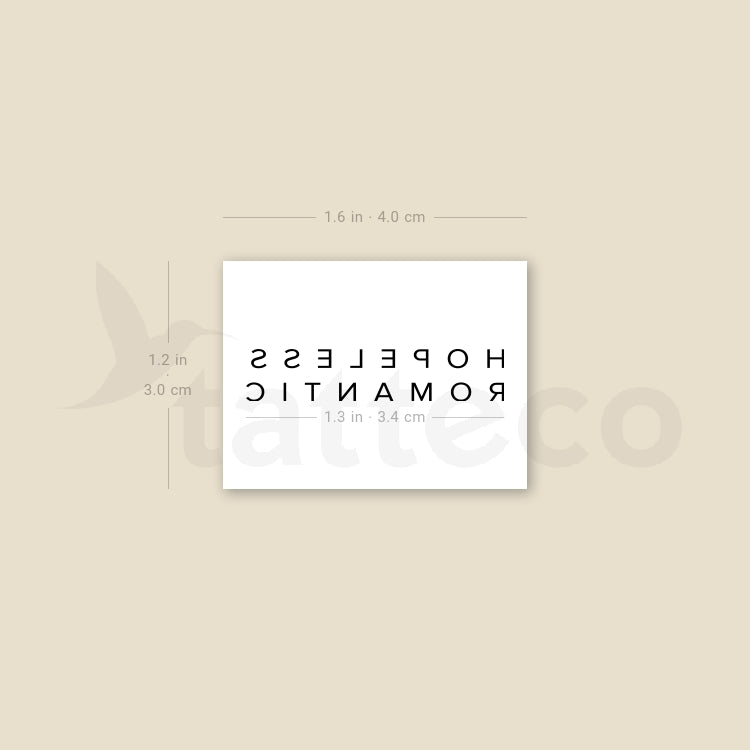 Hopeless Romantic Temporary Tattoo - Set of 3