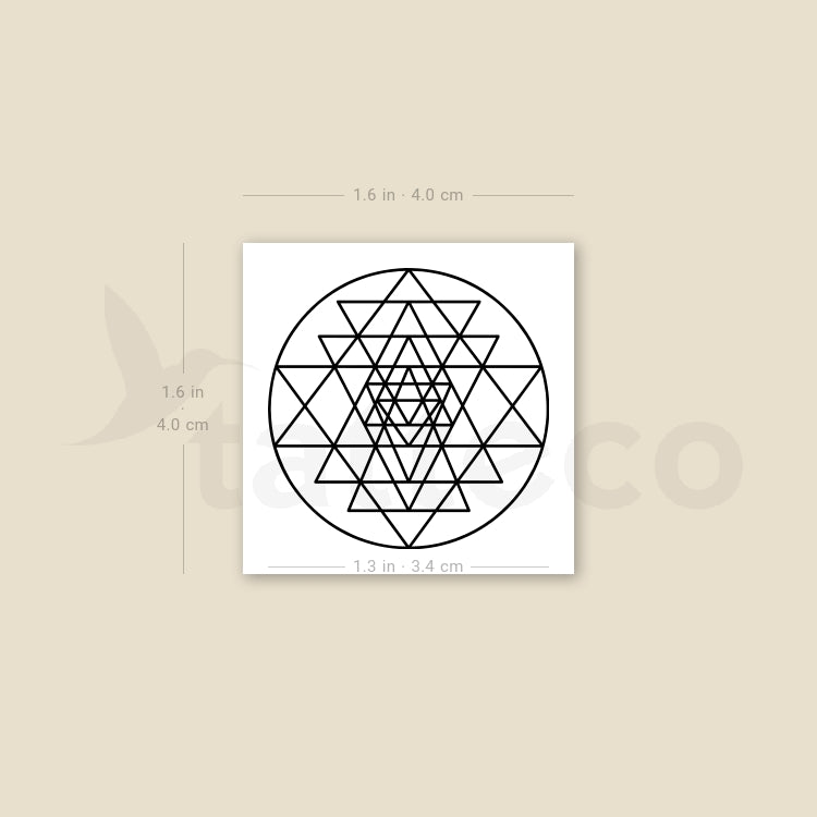 Sri Yantra Temporary Tattoo - Set of 3