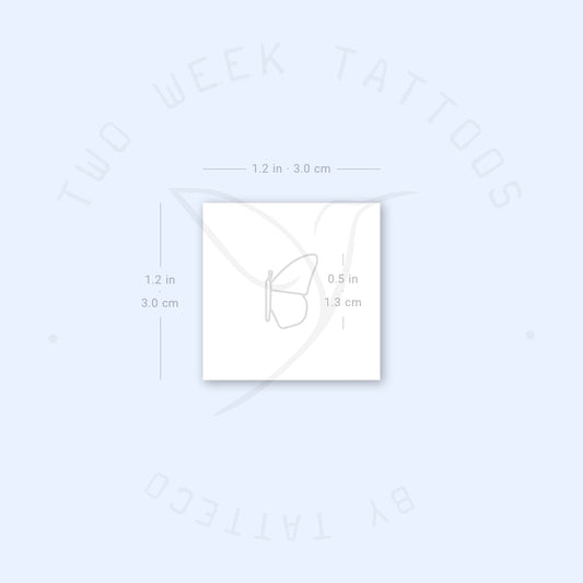Tatuaje semipermanente de ala de mariposa izquierda (juego de 2)